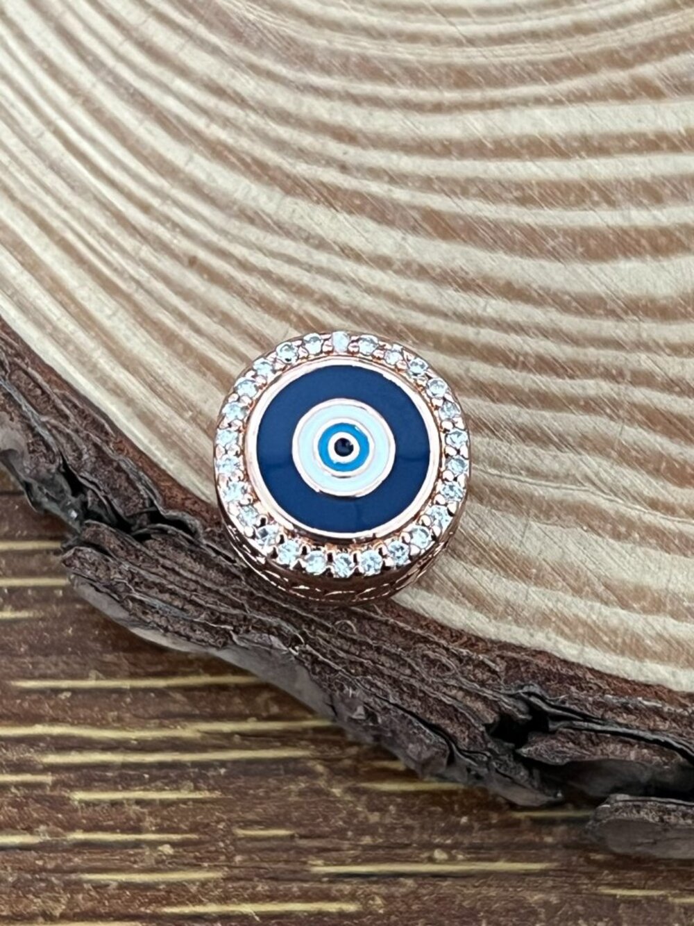 Pandora Evil Eye Rose Gold Plating Bead S925 Silver Charm